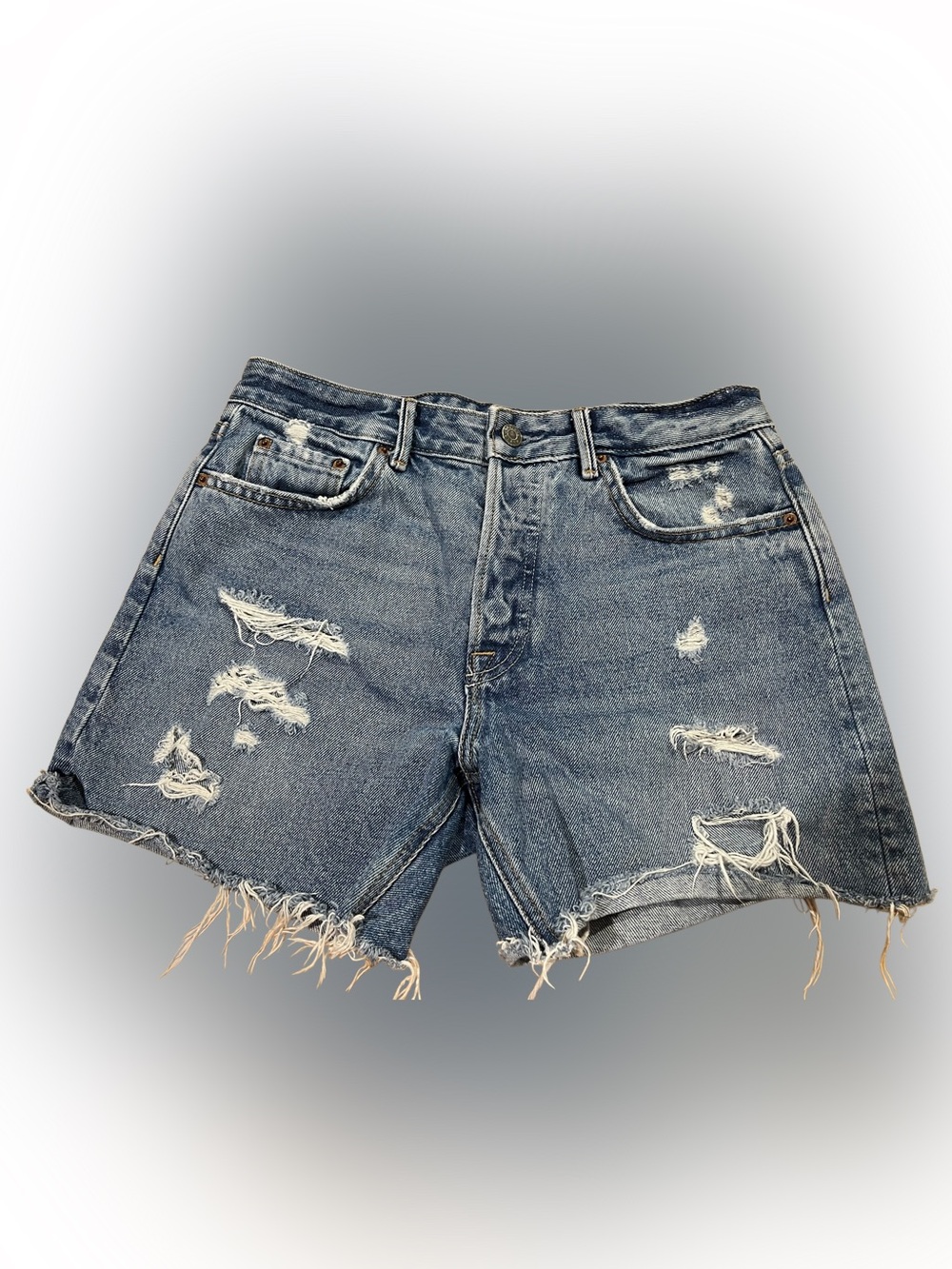 GRLFRND Jourdan Women’s Distressed High Rise Denim Shorts Size 26
